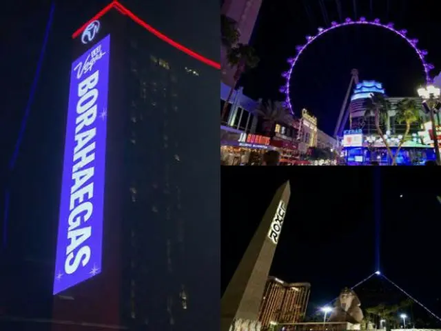 「BTS（防弾少年団）」、米ラスベガス公演を前に各所が歓迎ムード“BORAHAEGAS”…空港の管制塔まで紫色に（画像提供:wowkorea）