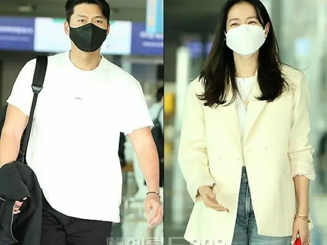 【フォト】俳優ヒョンビン＆ソン・イェジン夫婦、ついに新婚旅行に出発＝韓国・インチョン（仁川）国際空港（画像提供:wowkorea）