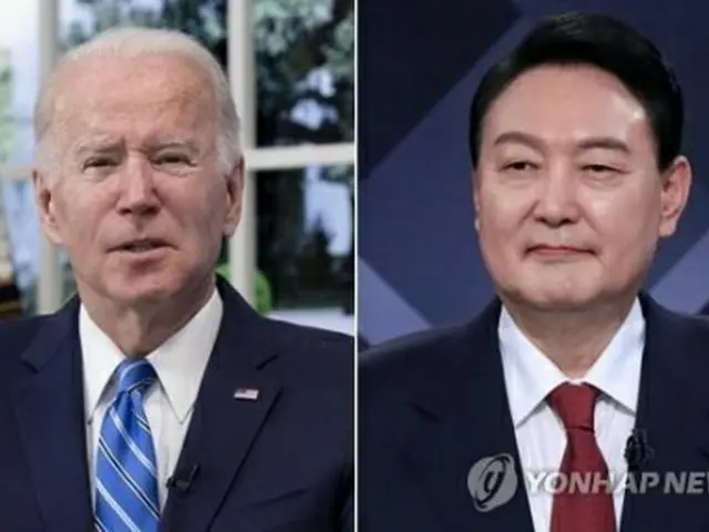 尹次期大統領（右）とバイデン大統領＝（EPA＝聯合ニュース）
