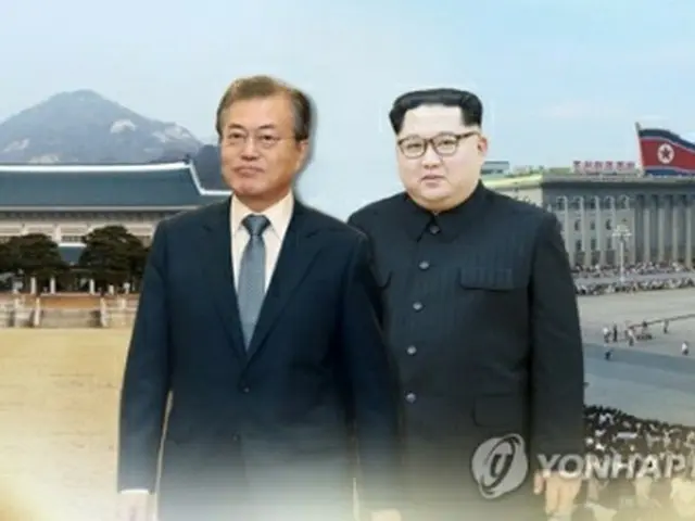韓国の文在寅大統領と金正恩委員長=(聯合ニュース)