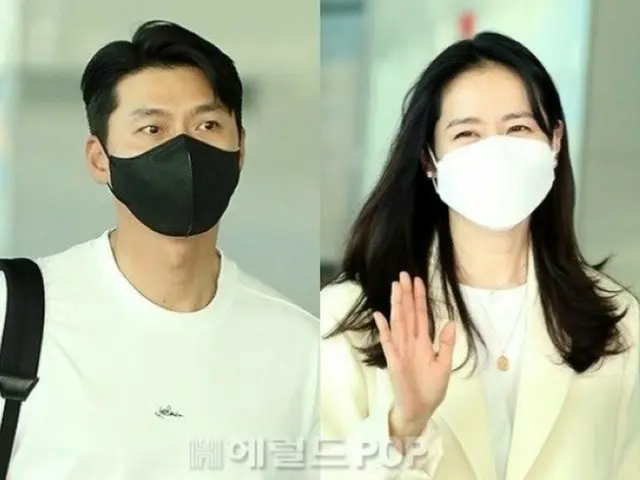 俳優ヒョンビン＆ソン・イェジン夫婦、新婚旅行先の米国でNBAの競技を観戦する姿が目撃される“仲睦まじい2ショット”（画像提供:wowkorea）