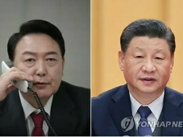 尹錫悦大統領（左）と習近平主席（資料写真）＝（聯合ニュース）