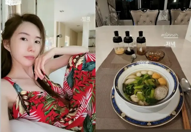 タイ財閥家の妻、女優シン・ジュア…豪勢な食卓でひとりご飯（画像提供:wowkorea）