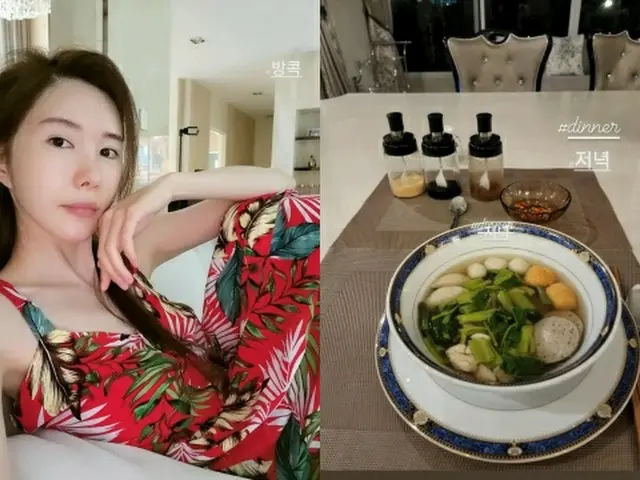 タイ財閥家の妻、女優シン・ジュア…豪勢な食卓でひとりご飯（画像提供:wowkorea）