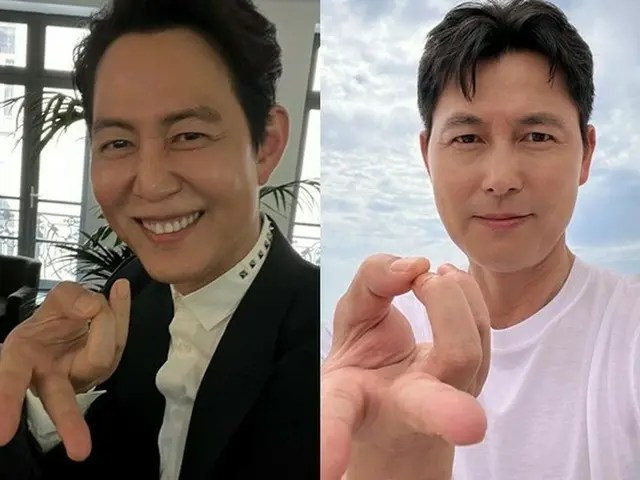俳優のイ・ジョンジェとチョン・ウソンの自撮りが公開された（画像提供:wowkorea）