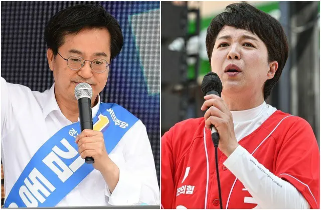 京畿道知事候補の金東兗、共に民主党候補（左）と金恩慧、国民の力候補（右）（画像提供:wowkorea）