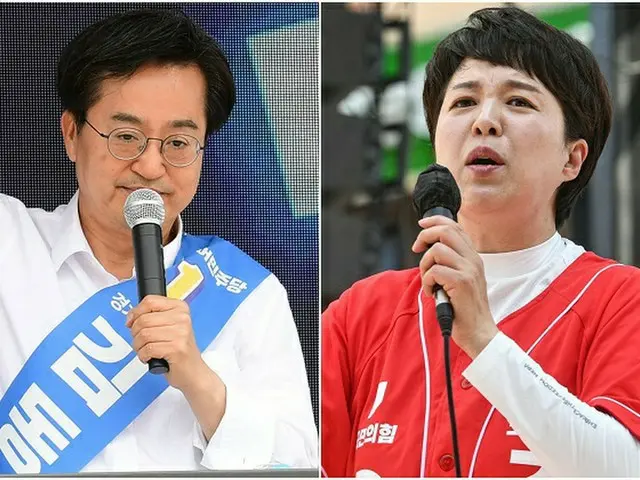京畿道知事候補の金東兗、共に民主党候補（左）と金恩慧、国民の力候補（右）（画像提供:wowkorea）