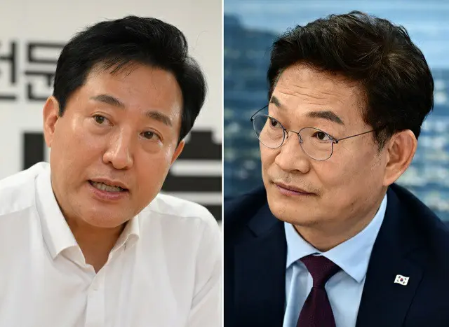呉世勲、国民の力ソウル市長候補（左）と宋永吉、共に民主党ソウル市長候補（右）（画像提供:wowkorea）