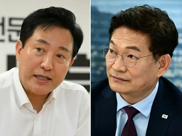 呉世勲、国民の力ソウル市長候補（左）と宋永吉、共に民主党ソウル市長候補（右）（画像提供:wowkorea）