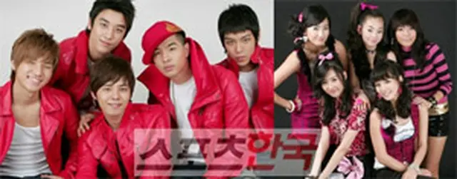 写真左よりBIG BANG、Wonder Girls