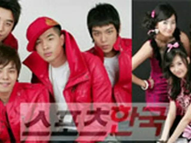 写真左よりBIG BANG、Wonder Girls