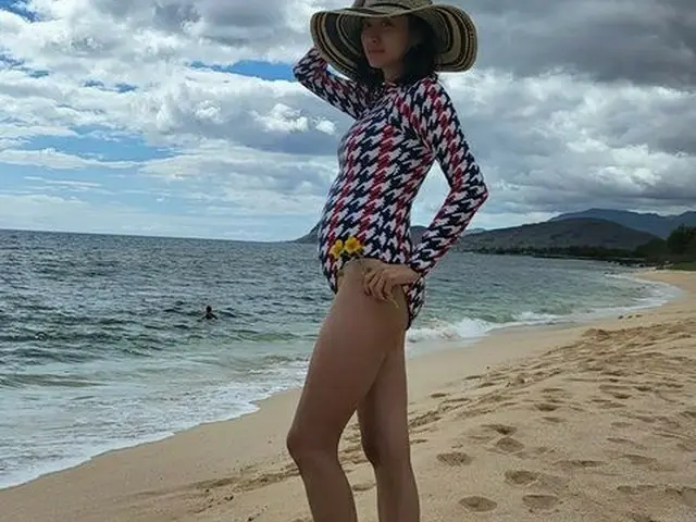 妊娠中の女優チョン・ヘビンがハワイでの近況を公開した。（画像提供:wowkorea）