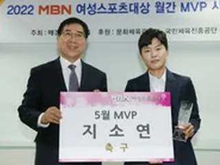 サッカー女子韓国代表チ・ソヨン、「女子スポーツ大賞」5月のMVPに