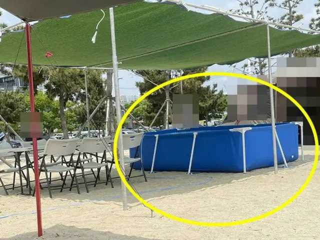 「公用水道水を使用」海水浴場に個人用プール設置＝韓国蔚山（画像提供:wowkorea）