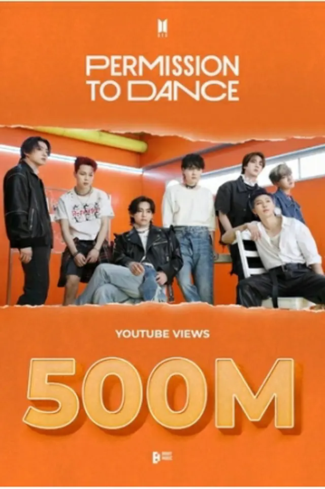 BTSの英語曲「Permission　to　Dance」のMVがユーチューブで再生5億回を突破した（ビッグヒットミュージック提供）＝（聯合ニュース）≪転載・転用禁止≫