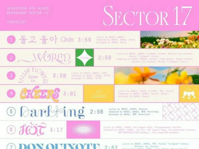 「SEVENTEEN」、4つの新曲に期待…4thアルバムのリパッケージアルバム「SECTOR17」トラックリスト公開（画像提供:wowkorea）