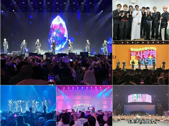 「VERIVERY」、サウジアラビアで公演＝会場を訪問したサウジ王子と記念写真（画像提供:wowkorea）