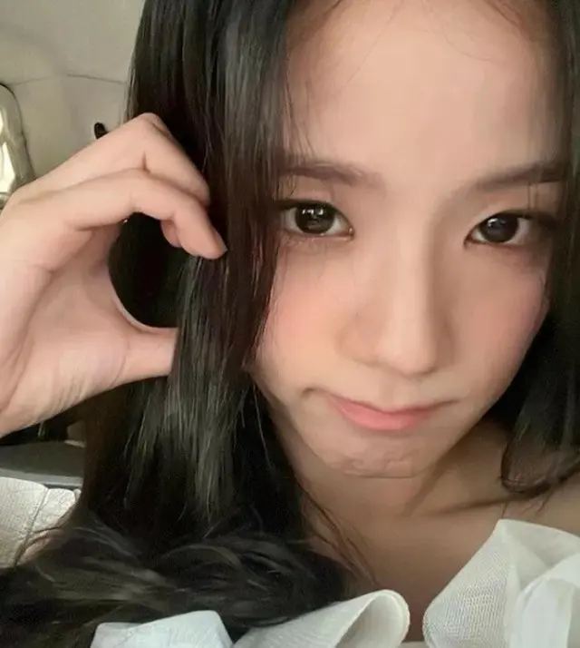 JISOO（BLACKPINK）、「クラス」が違う美しさ…”人間高級ブランド”の美貌で放つ頬ハート（画像提供:wowkorea）