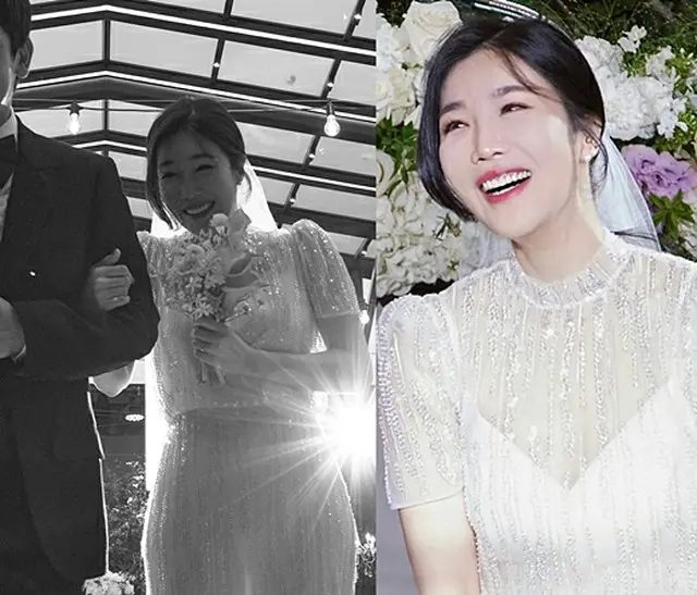 「DAVICHI」イ・ヘリ、新郎を少しだけ公開？…とても幸せな新婦姿（画像提供:wowkorea）