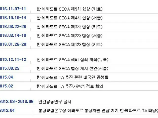 韓国・エクアドル、SECA交渉を6年ぶりに再開へ（画像提供:wowkorea）