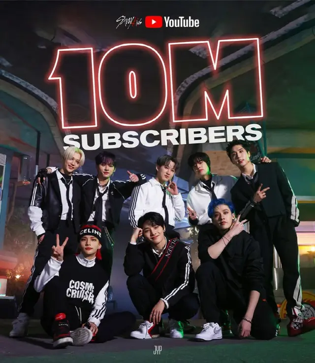 「Stray Kids」、YouTubeのチャンネル登録者1000万人突破！（画像提供:wowkorea）