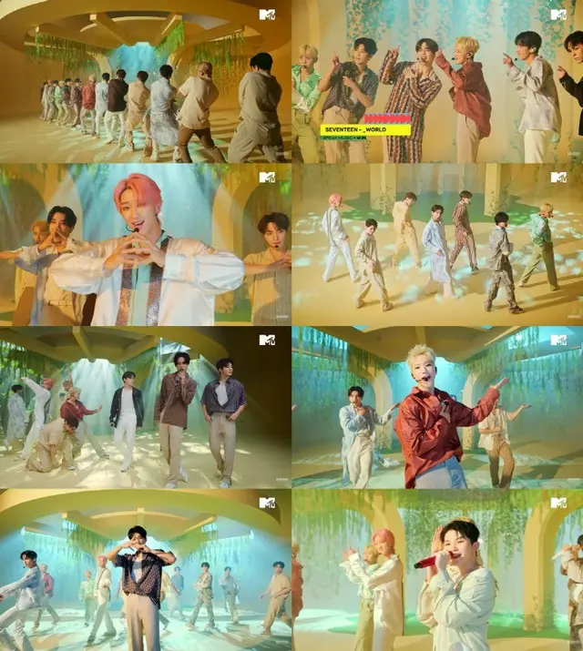 「SEVENTEEN」米国MTVで「_WORLD」のパフォーマンス（画像提供:wowkorea）
