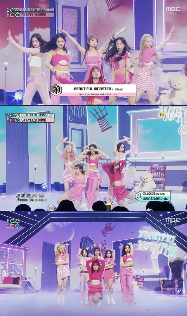 “全員センター”「STAYC」、カムバックステージで魅力発散…「ショー！K-POPの中心」に出演（画像提供:wowkorea）