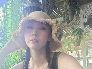 モデルのハン・ヘジン、網のシースルーでは隠せないビキニ…おさげ髪もぴったり似合う