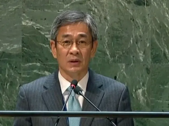 NPTの再検討会議で演説する咸氏（国連ウェブテレビより）＝（聯合ニュース）