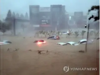 台風１１号で浸水被害の韓国・浦項　行方不明者相次ぐ