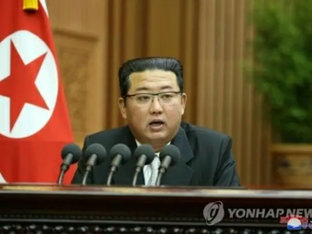昨年9月29日、最高人民会議で演説する金正恩氏＝（朝鮮中央通信＝聯合ニュース）