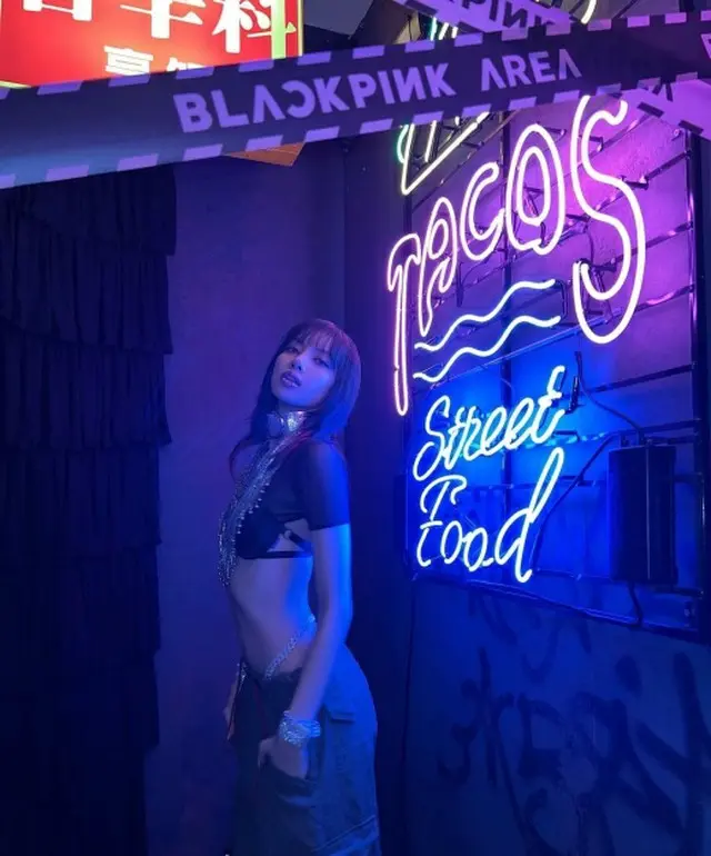 LISA（BLACKPINK）、露出も果敢な立ち姿…唇に2つのピアス（画像提供:wowkorea）