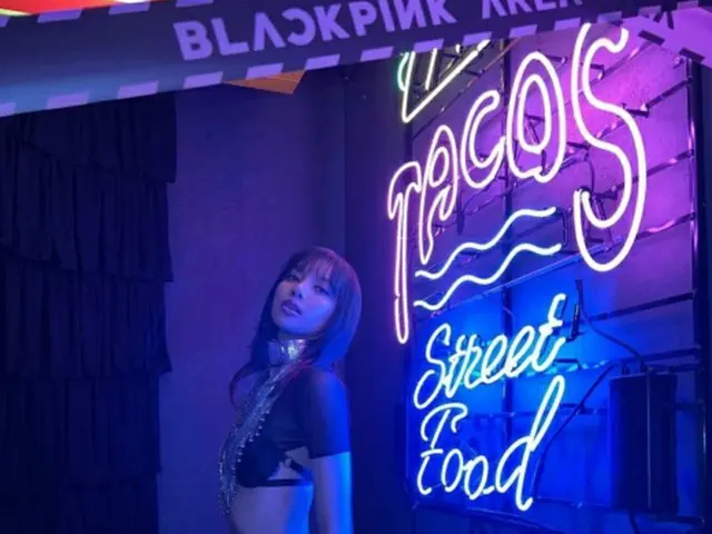 LISA（BLACKPINK）、露出も果敢な立ち姿…唇に2つのピアス（画像提供:wowkorea）