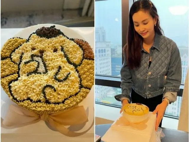 “夫チャン・ドンゴン“女優コ・ソヨン、「ママの笑顔」を作ったケーキ…「娘が作ったって？」（画像提供:wowkorea）