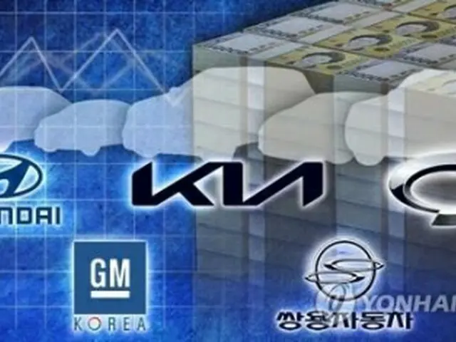 韓国完成車5社のロゴ(資料写真)=(聯合ニュース)
