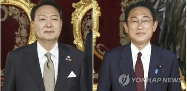 尹大統領（左）と岸田首相＝（聯合ニュース）