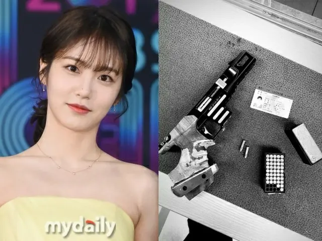 女優シン・イェウン、拳銃所持許可証を受け取る…”銃まで撃つ女優”（画像提供:wowkorea）