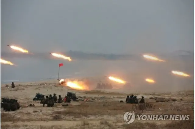 北朝鮮の砲兵射撃（資料写真）＝（朝鮮中央通信＝聯合ニュース）≪転載・転用禁止≫