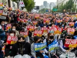 韓国大統領府　週末の反政府集会に「法と秩序の順守を求める」