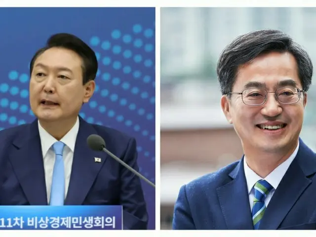 尹錫悦大統領（左）と金東兗、京畿道知事（右）（画像提供:wowkorea）