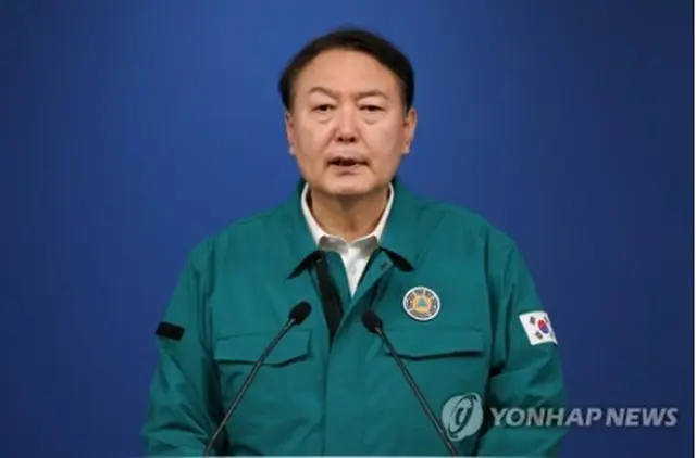 国民向け談話を発表する尹大統領＝３０日、ソウル（聯合ニュース）