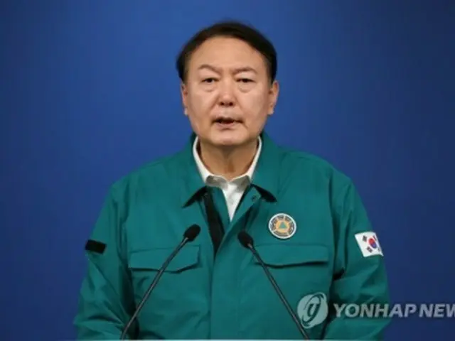 国民向け談話を発表する尹大統領＝３０日、ソウル（聯合ニュース）