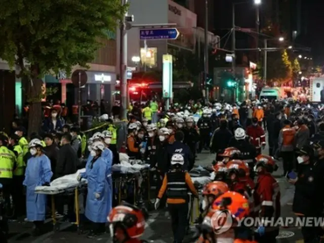 事故現場の様子＝３０日、ソウル（聯合ニュース）