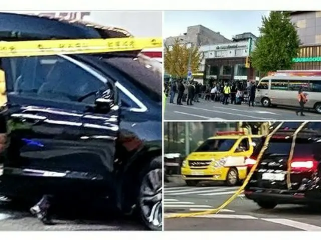 ＜梨泰院事故＞ソウル市長を乗せた車両、規制線を破り立ち去った？Twitterキャプチャ（画像提供:wowkorea）