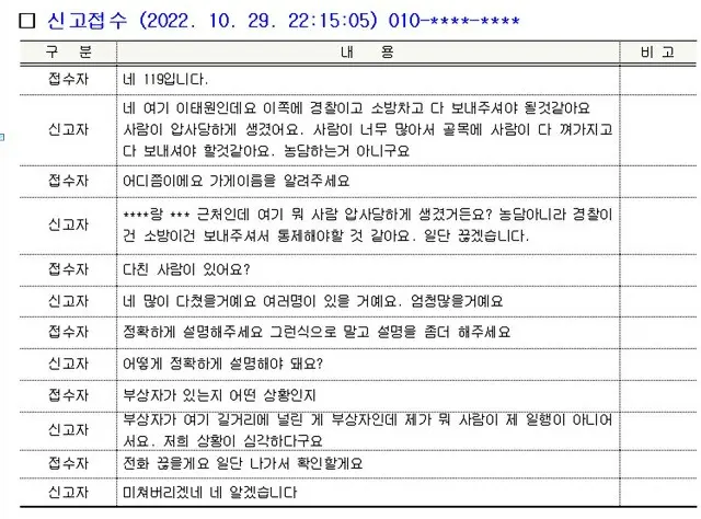 ＜梨泰院事故＞119相談員「説明をもう少し正確に」…もどかしかった通報者「おかしくなりそうだ」＝韓国（画像提供:wowkorea）