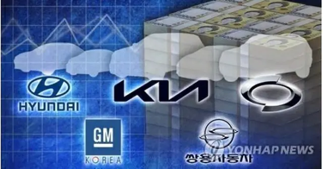 韓国完成車メーカー５社の１０月の世界販売台数は前年同月比１５．５%増加した（コラージュ）＝（聯合ニュース）