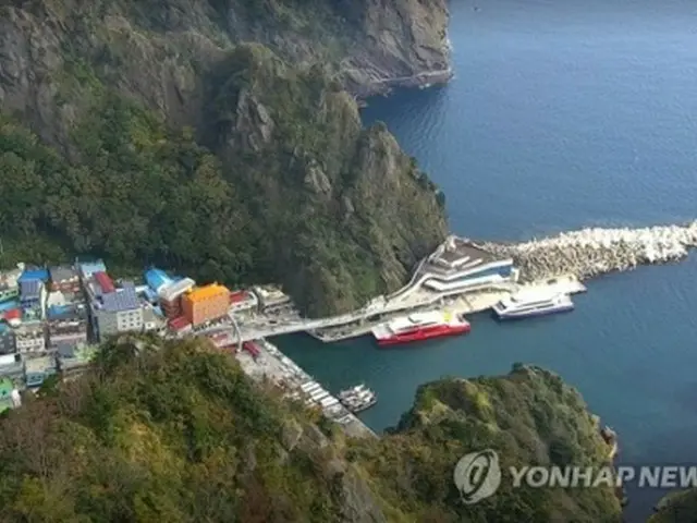鬱陵島の港（鬱陵郡ライブカメラより）＝２日、鬱陵（聯合ニュース）