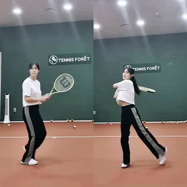 ギュリ（KARA）、黄金の骨盤を自慢しながらテニス（画像提供:wowkorea）