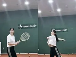 ギュリ（KARA）、黄金の骨盤を自慢しながらテニス