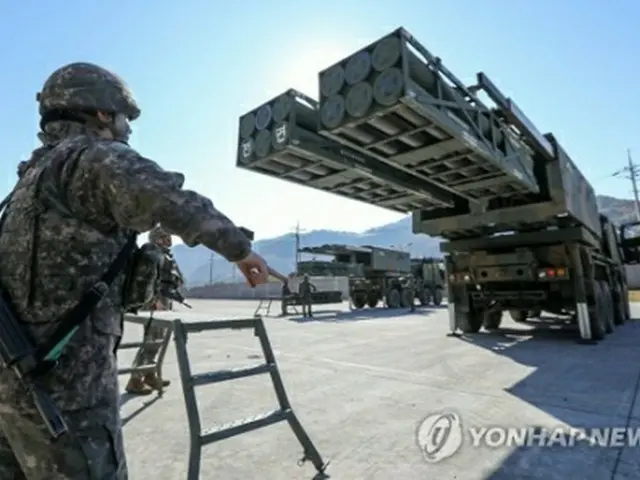 江原道華川郡で１０月２６日に行われた陸軍の訓練に投入された「天舞」（陸軍提供）＝（聯合ニュース）≪転載・転用禁止≫